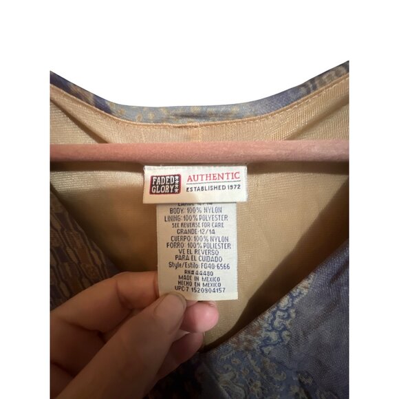 Vintage Faded Glory Womens Nylon/Polyester Short Sleeve V-Neck Patterned Dress S - Picture 3 of 5